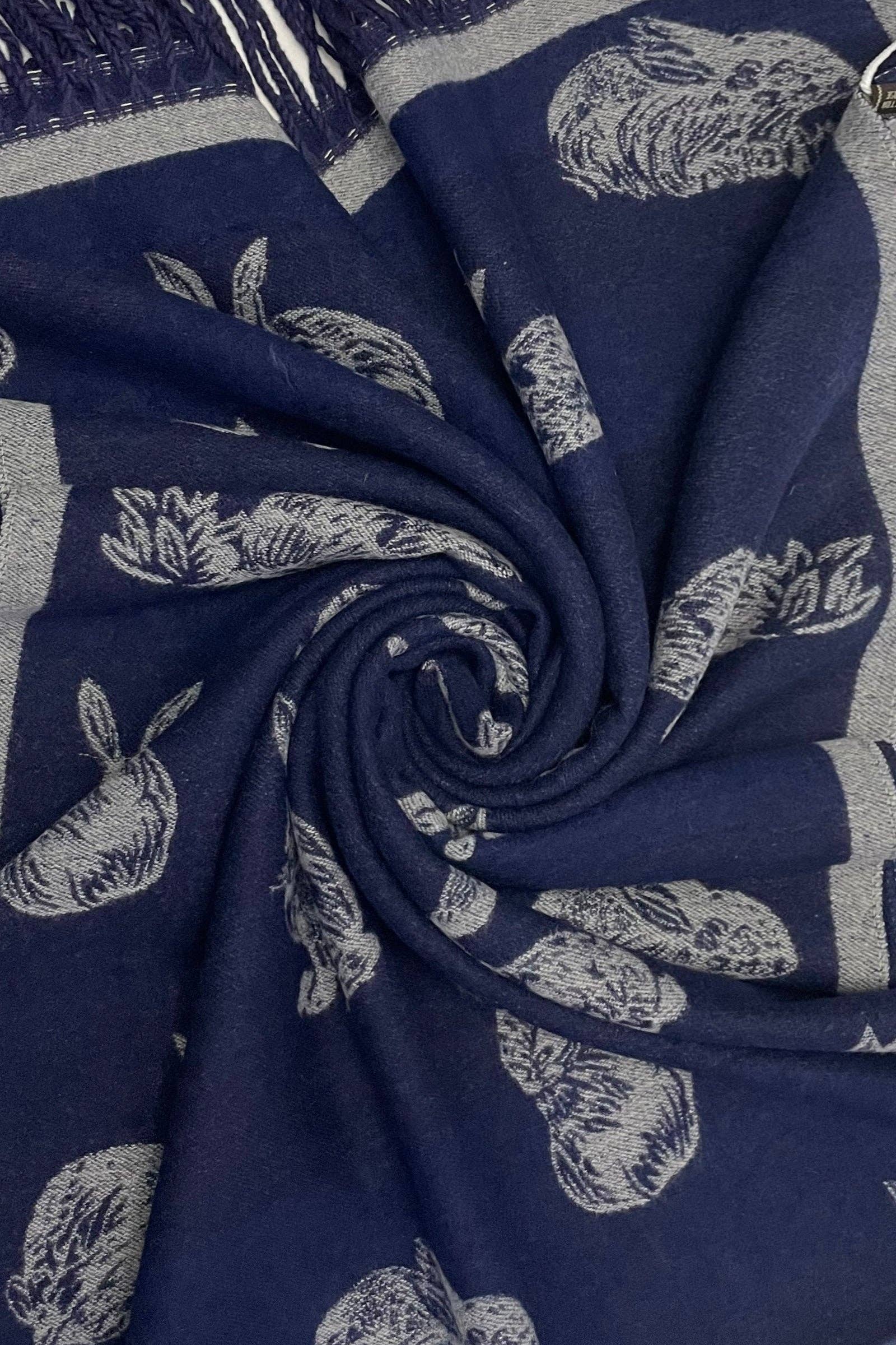 Fashion Scarf World - Wholesale Scarf - Women's - Rabbit / Hare Reversible Tassel Scarf7