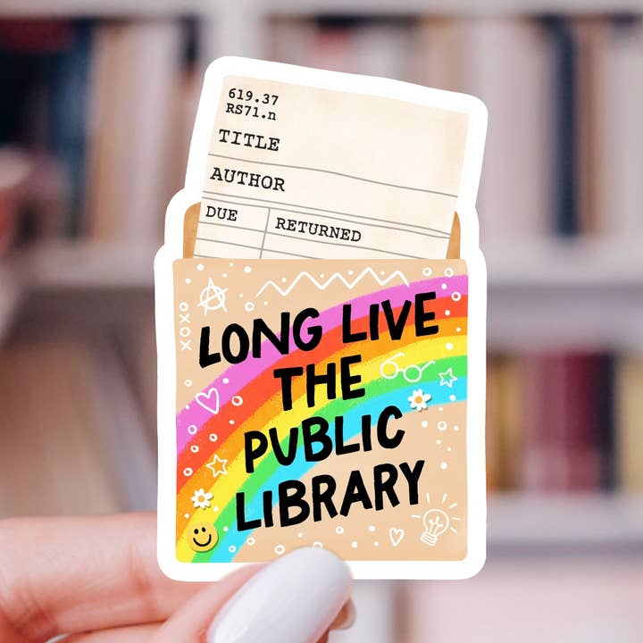 Long Live The Public Library Sticker for wholesale by Indie Heart Studio