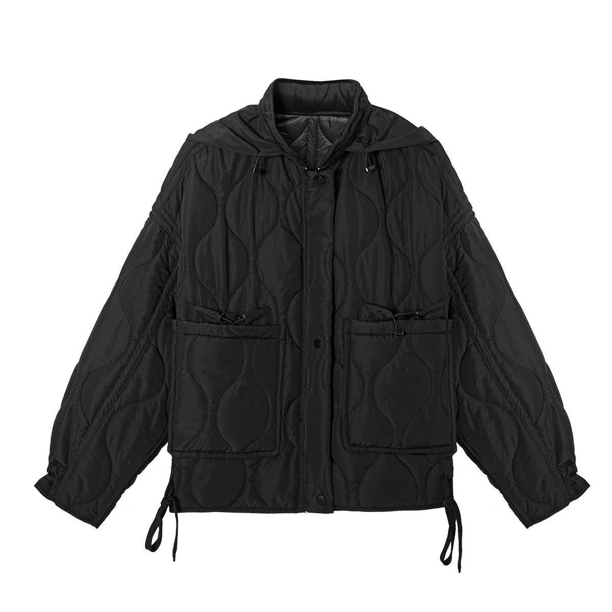 Marayn - Wholesale Jacket - Women's - Chic European Urban Quilted Hoodie Cotton Jacket2