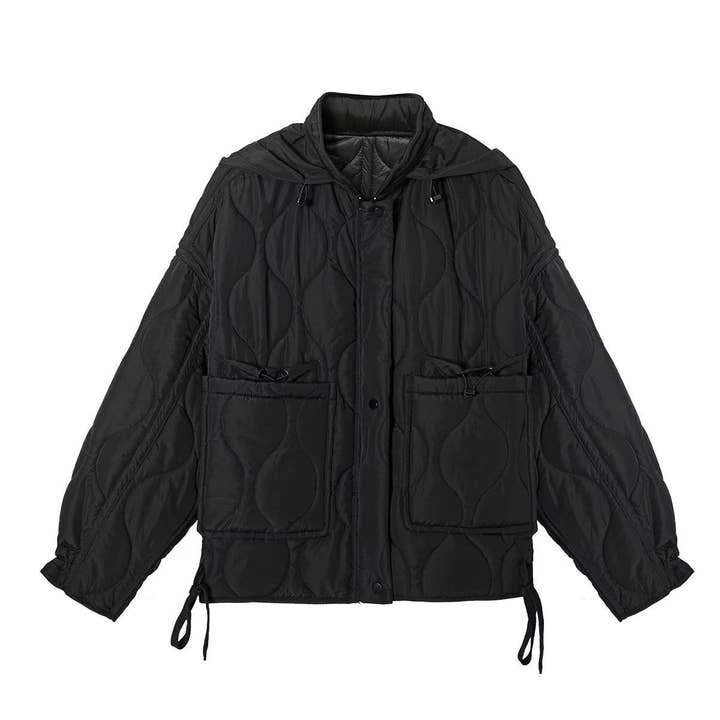 Marayn - Wholesale Jacket - Women's - Chic European Urban Quilted Hoodie Cotton Jacket2