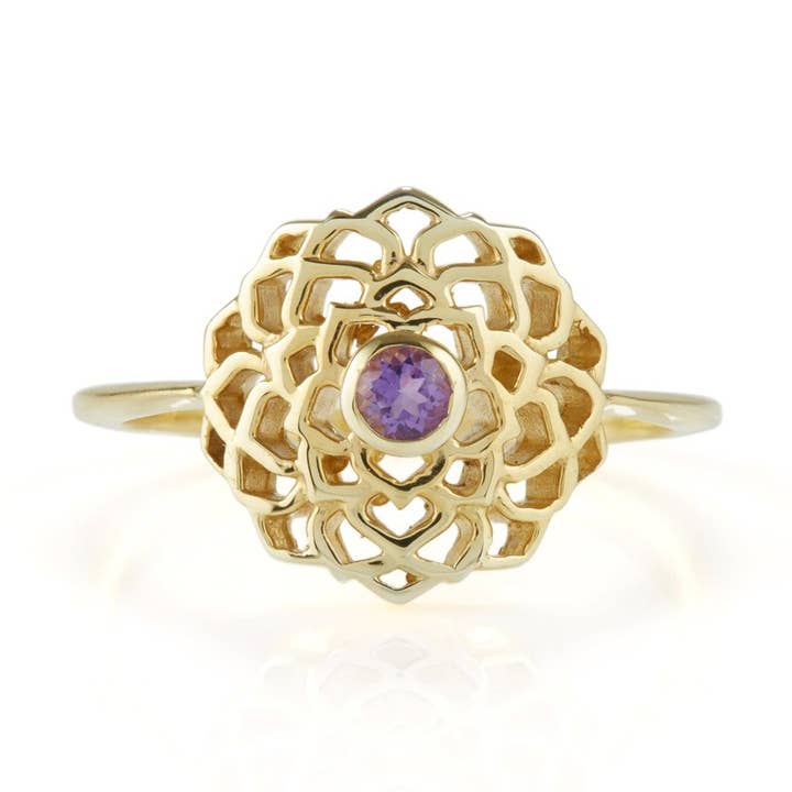 Bague Chakra Couronne - Or pour la vente par Charlotte's Web Jewellery
