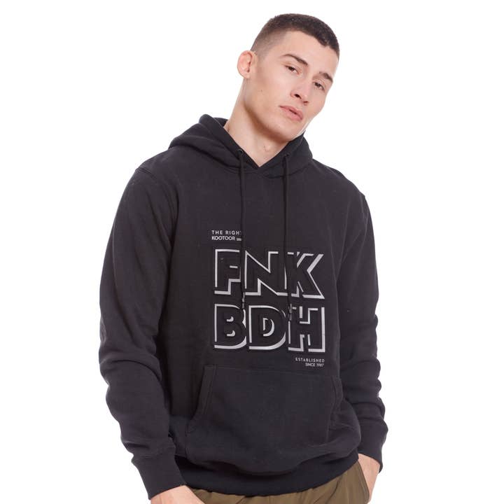 Relaxed fit hoodie with embossed logo (FBM010-018-06) for wholesale by Funky Buddha