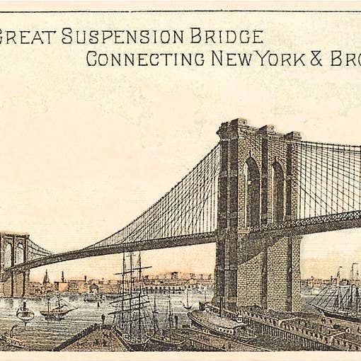 Kunsttryk NY-1048 Brooklyn Bridge for engroshandel hos Found Image Press
