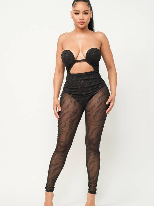 Buksedragt med udskæring på frontrør for engroshandel hos Belita Collection