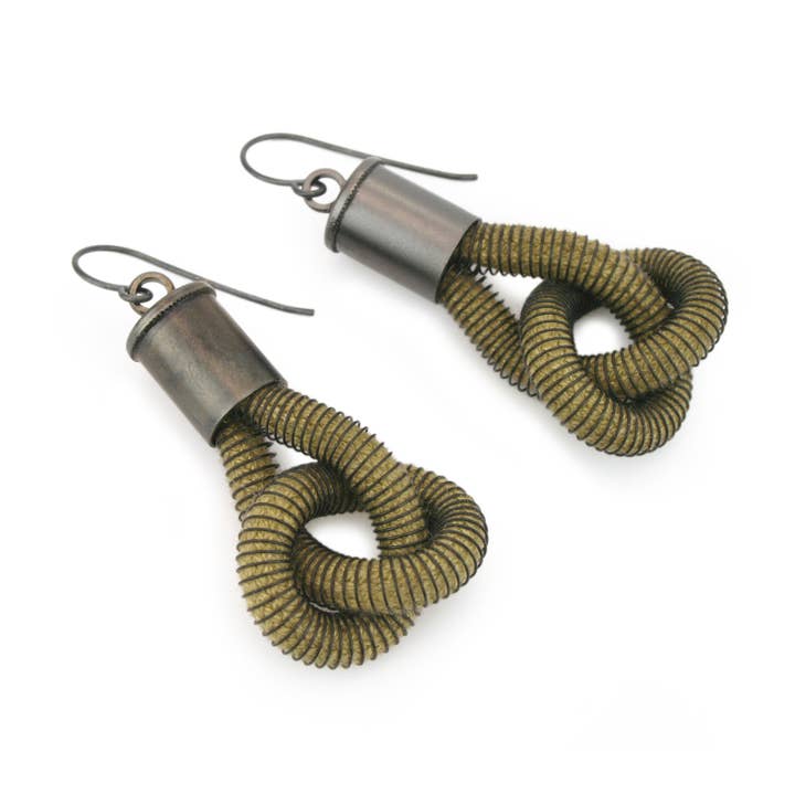 Anna Earrings Olive Dark for wholesale by Industrial Jewellery Ltd
