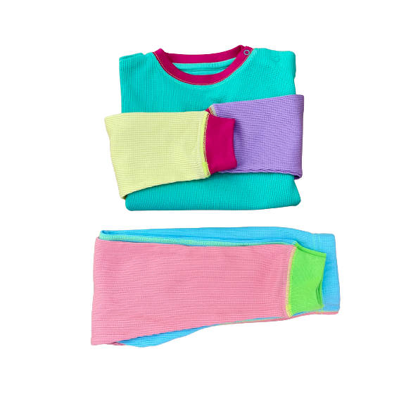 Slugs & Snails - Wholesale Top & Pant Set - Kids - 90’s Neon's Waffle Cotton Set2