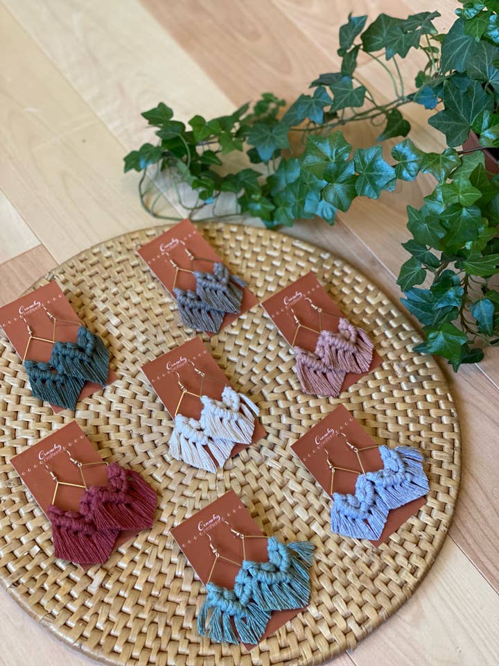 Diamond Macrame Earring for wholesale by Crunchy Crafters