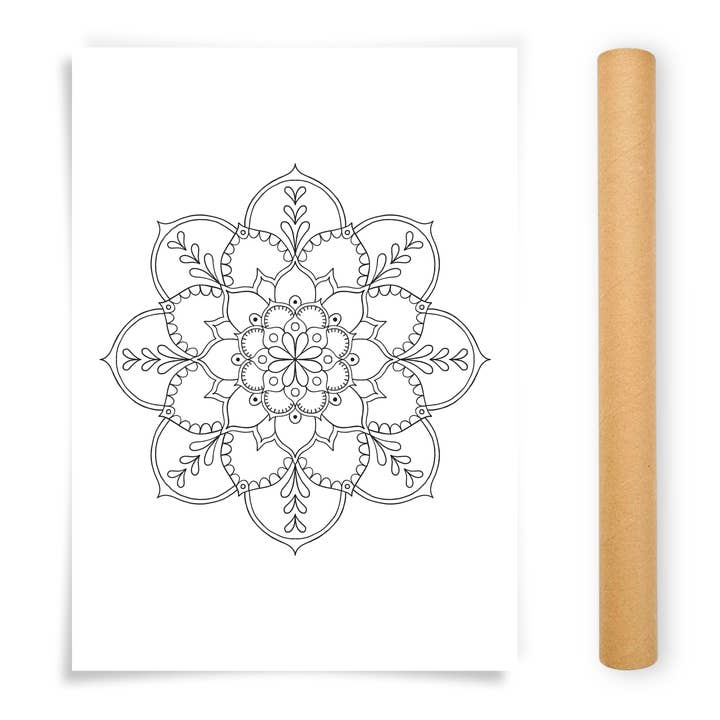 Mandala Coloring Poster for wholesale by Anna Grunduls Design