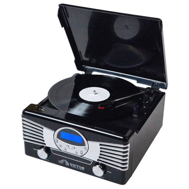 JupiterGear Home - Wholesale Speakers - Victor Diner 7-in-1 BT Turntable Music Center / CD Player