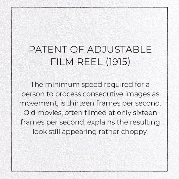 Ezen Trade – wholesale Everyday greeting card – PATENT OF ADJUSTABLE FILM REEL (1915): Greeting Card3