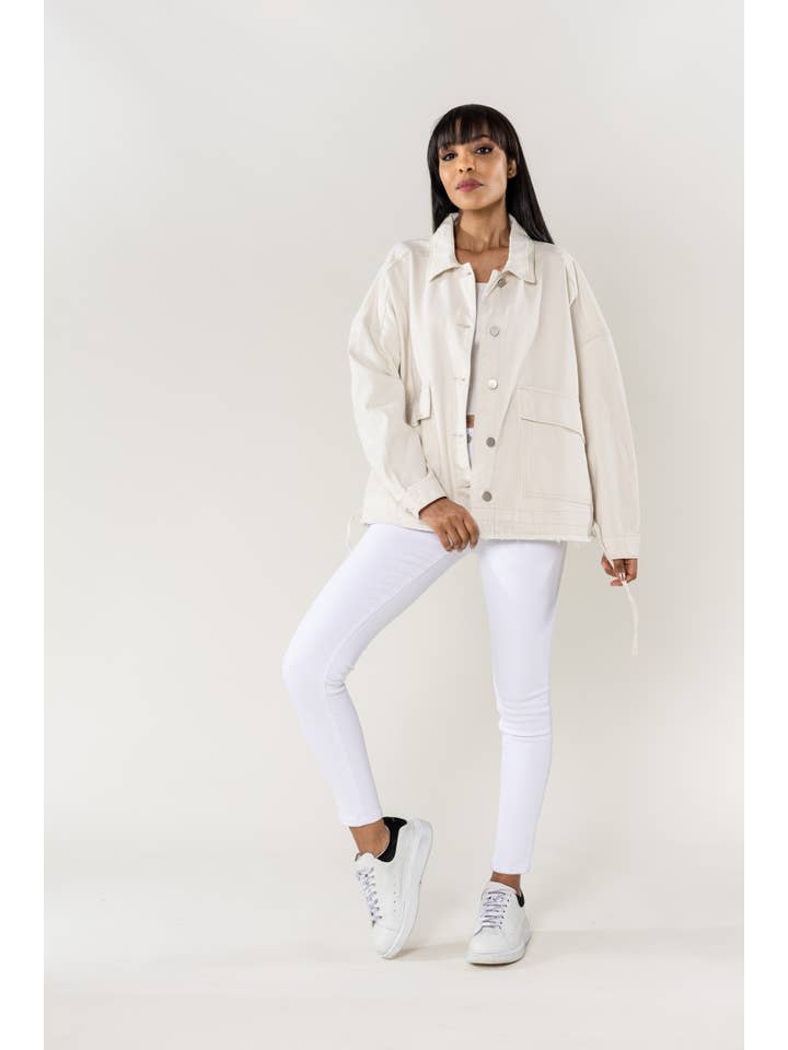 Nina Carter - Wholesale Denim Jacket - Women's - Oversized Denim Jacket Nina Carter large pockets S56228