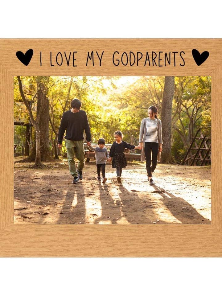 Second Ave Oak 6x4 Landscape Picture Photo Frame I Love My Godparents Gift for wholesale by Second Ave Gift Company