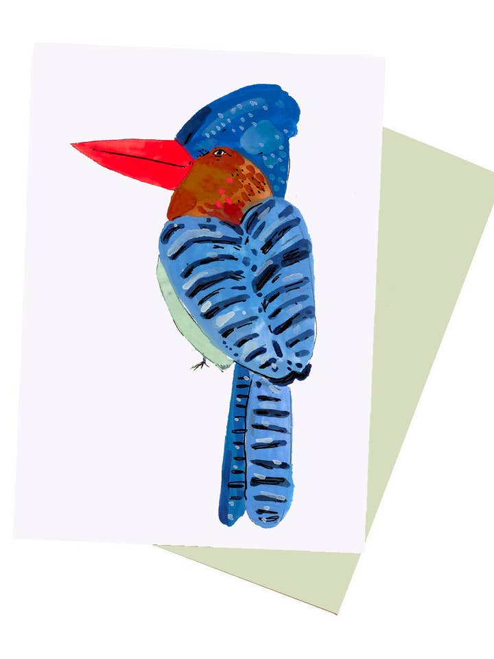 Carnet de notes bleu martin-pêcheur pour la vente par ELIZABETH GRAEBER art + illustration