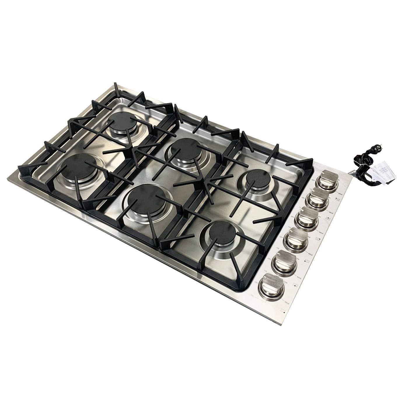Renoshop - Wholesale Kitchen Appliance - Crown 36 Inch Professional 6 Burner Drop-In Gas Cooktop LGC36014