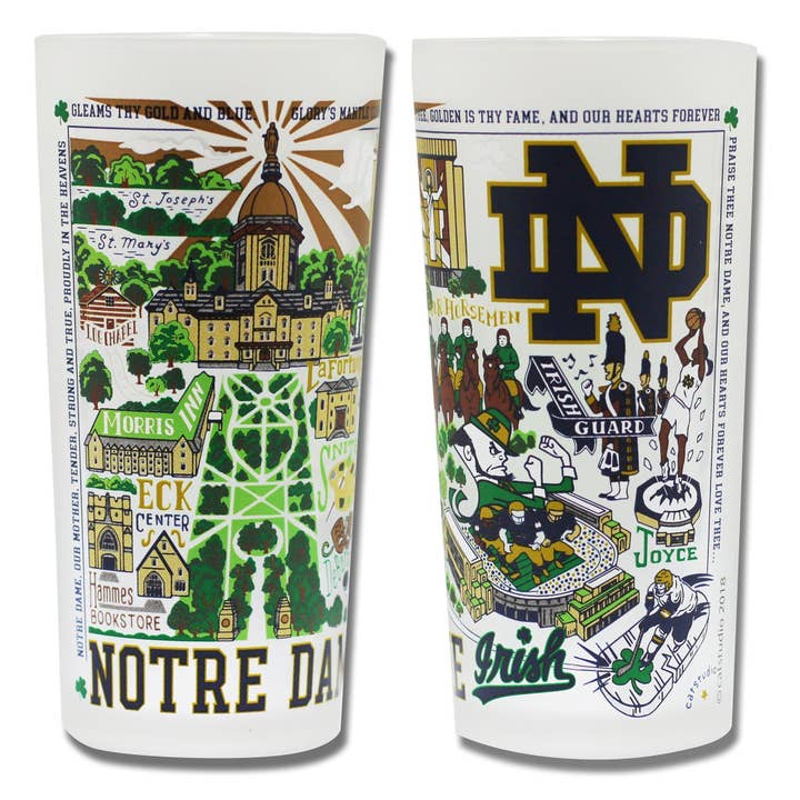 catstudio - Wholesale Drinking Glass/Cup - Notre Dame, University of Collegiate Drinking Glass1