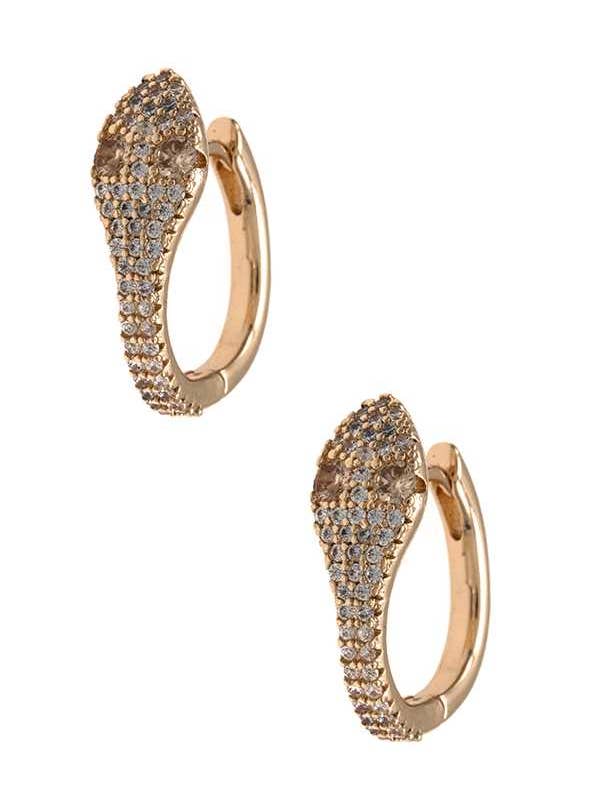 ORECCHINO 21 CON PAVÈ DI PIETRA CZ TESTA DI SERPENTE per la vendita all'ingrosso da parte di anbfashion