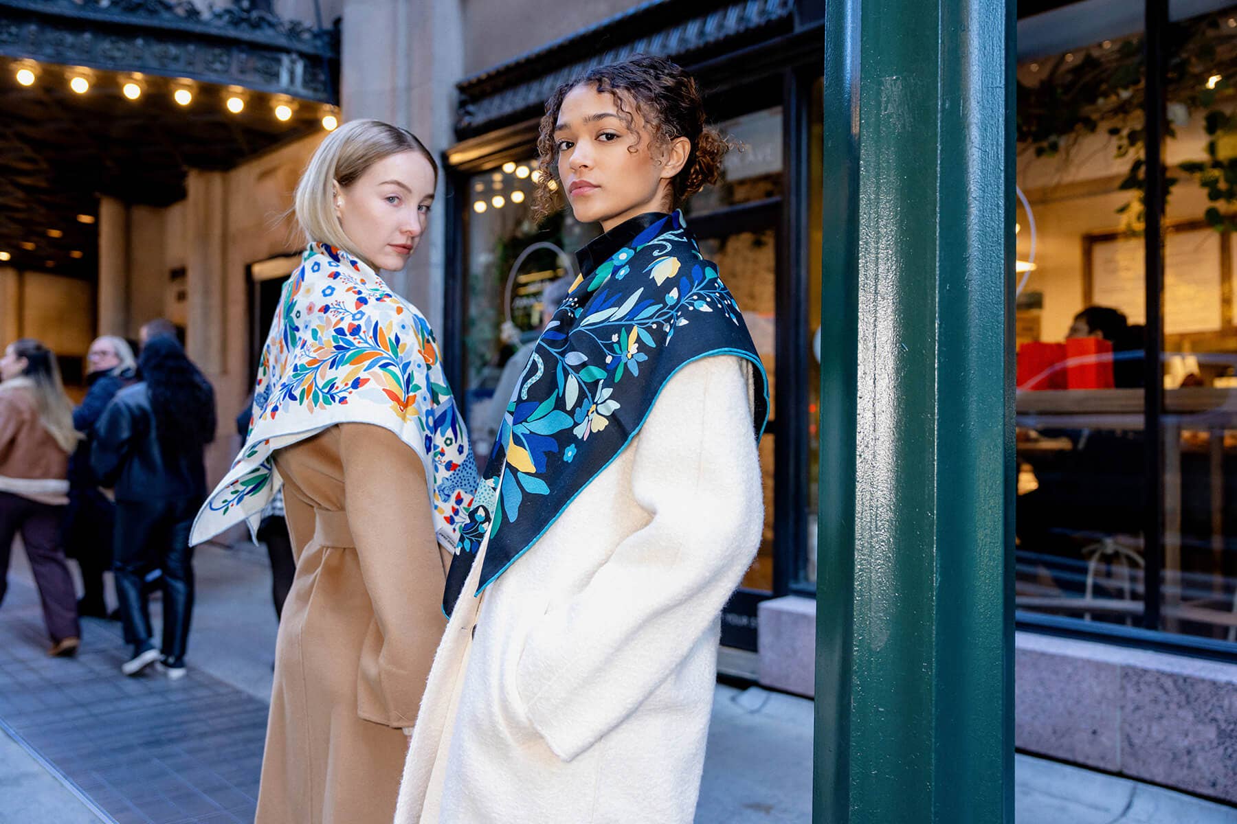 Jessie Zhao New York – wholesale Scarf – Women's – Double Sided Wool Silk Scarf Of Day Jungle Reverie10