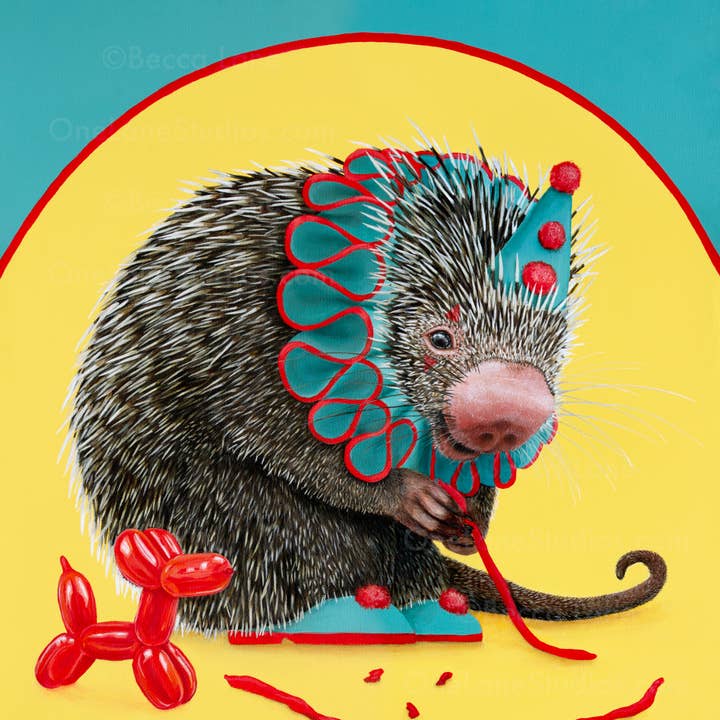 Henry (Porcupine Clown) Print for wholesale by One Lane Studios