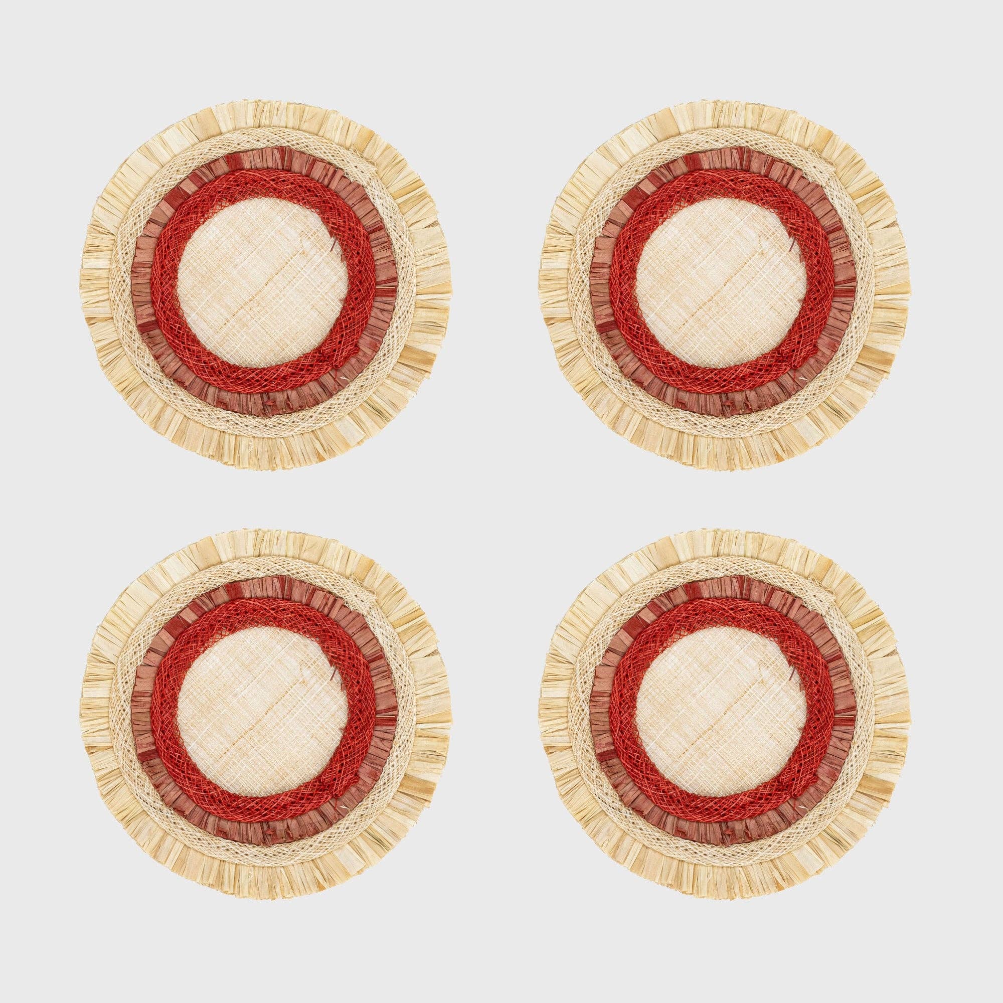 Joanna Buchanan – Engroshandel Bordskånere – Flæse kant halm coastere, rød0
