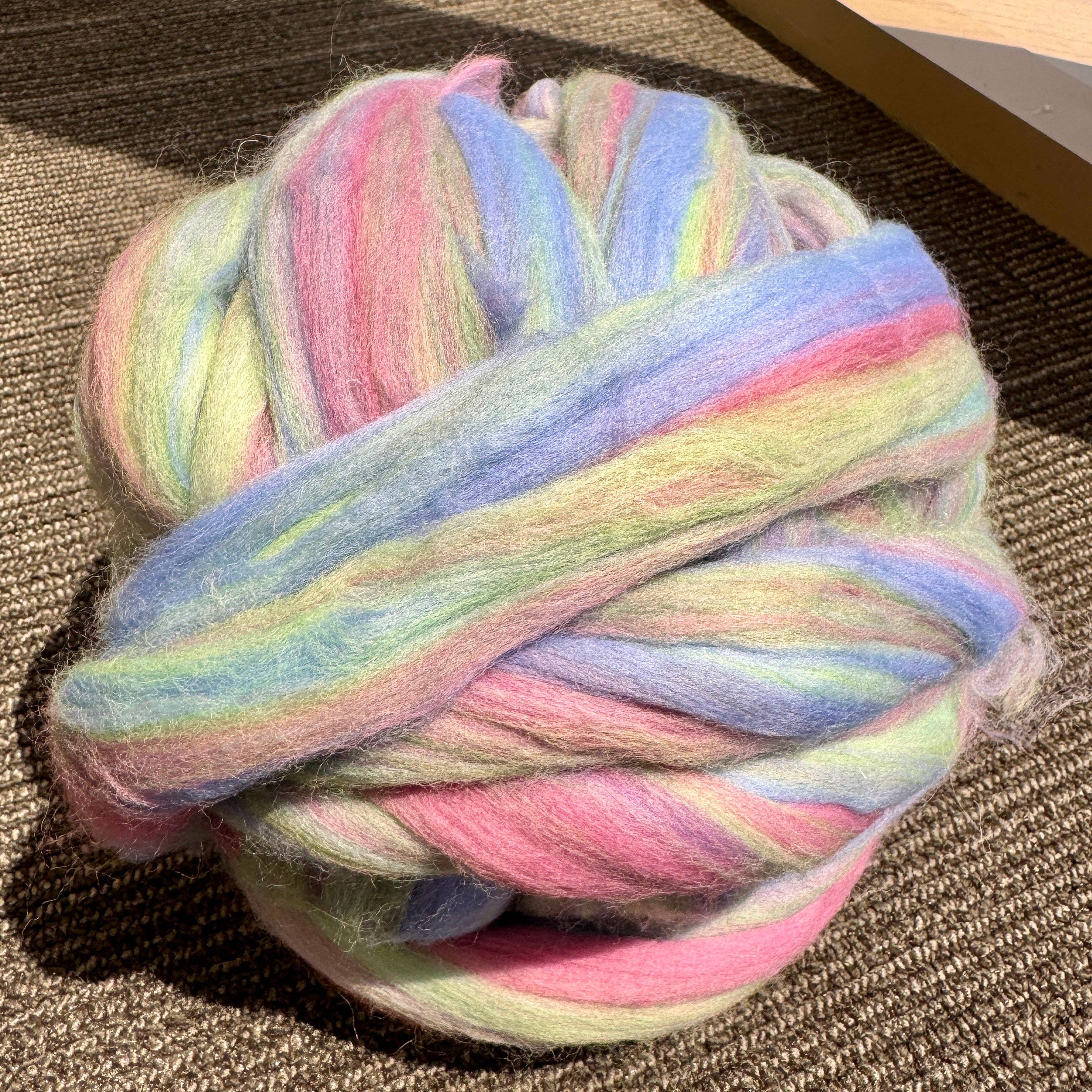 Multicolor COLOR BLENDS MERINO WOOL ROVING FIBERS A10 HAZE for wholesale on Faire0