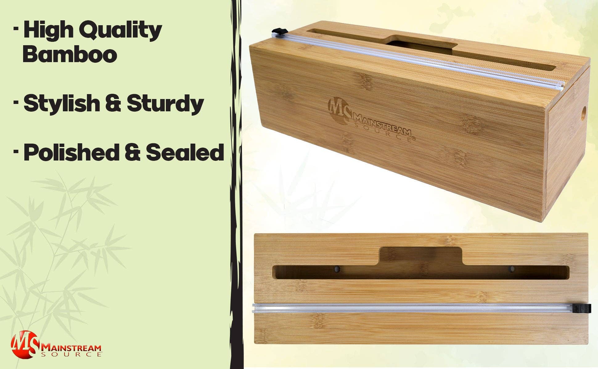 Mainstream Source – wholesale Köksverktyg/-pryl – Mainstream Source® Stor Bambu Wrap Dispenser - Extra tjock9