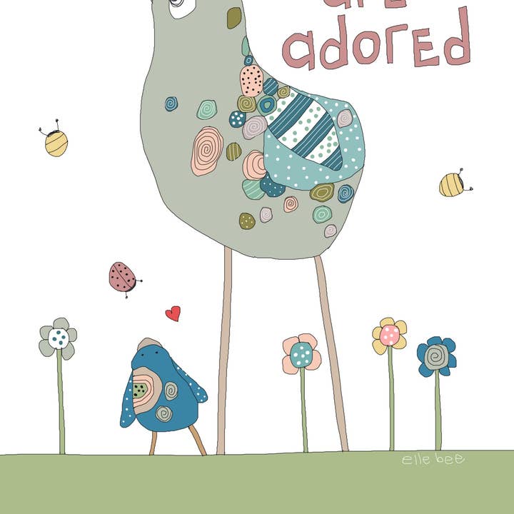 Carte de vœux « Tu es adorée » pour la vente par Elle Bee Art Studio