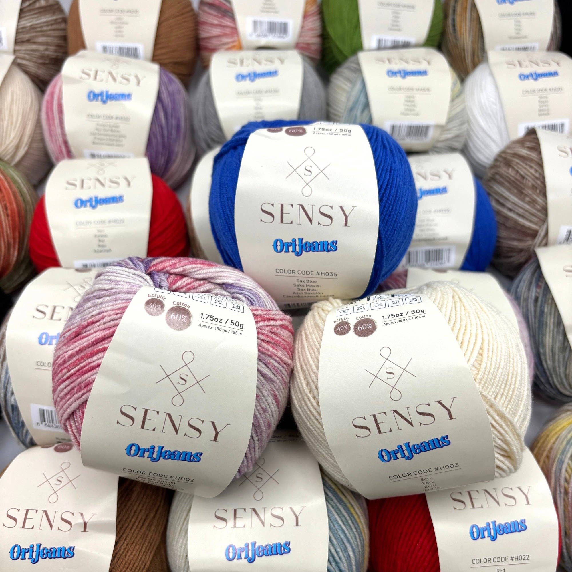 Sensy - Wholesale Yarn - Sensy OriJeans Yarn, 1.75 oz, 180 yards, Gauge 2 Fine6