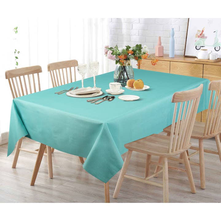 Texstyles Deco Inc. - Wholesale Tablecloth - Chevron Whisper - Aqua - 100% Polyester Tablecloth1