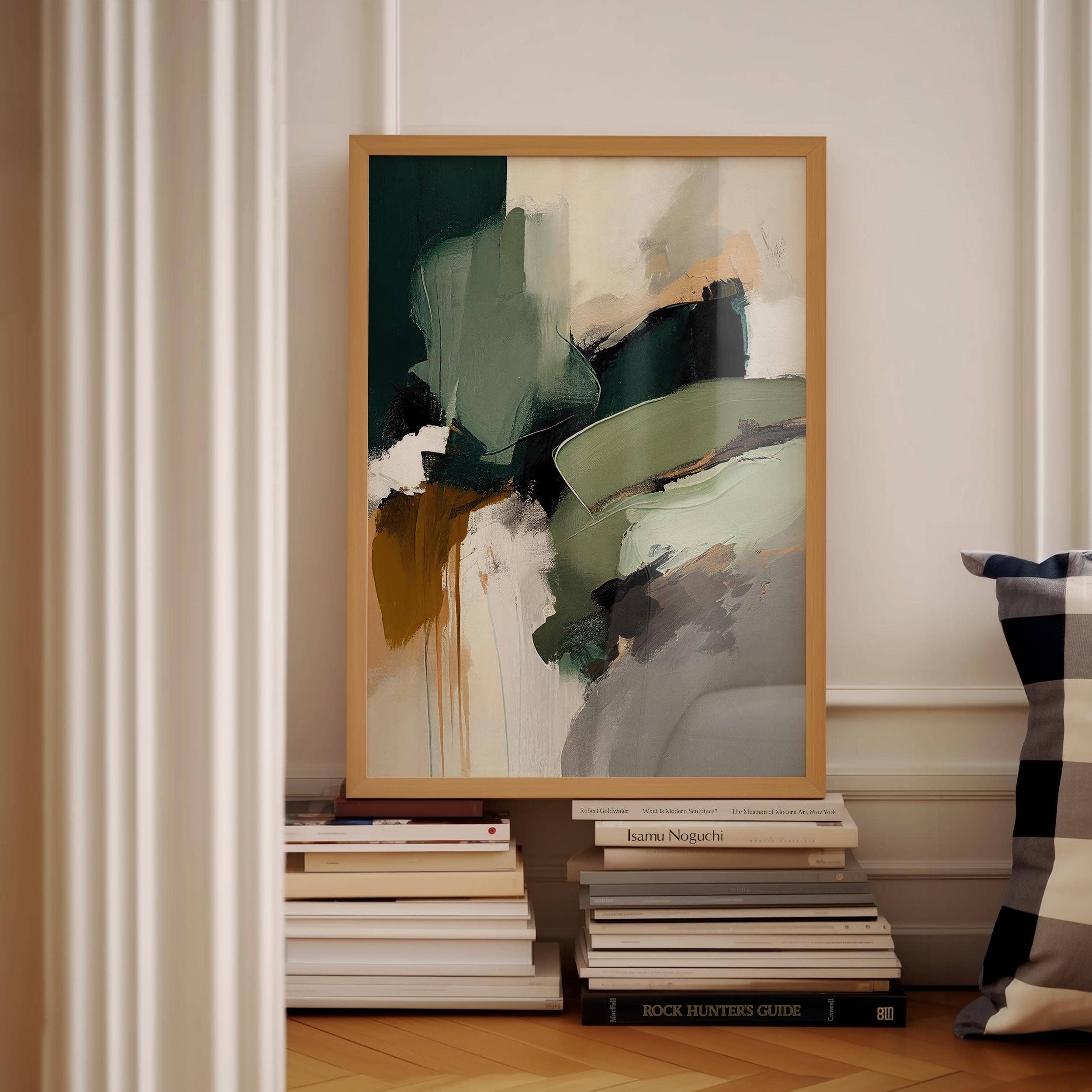 Eclectic Dreams Studio - Wholesale Kunstprint - Moderne Groene Abstracte Japandi Kunstprint - Wabi Sabi Decor7