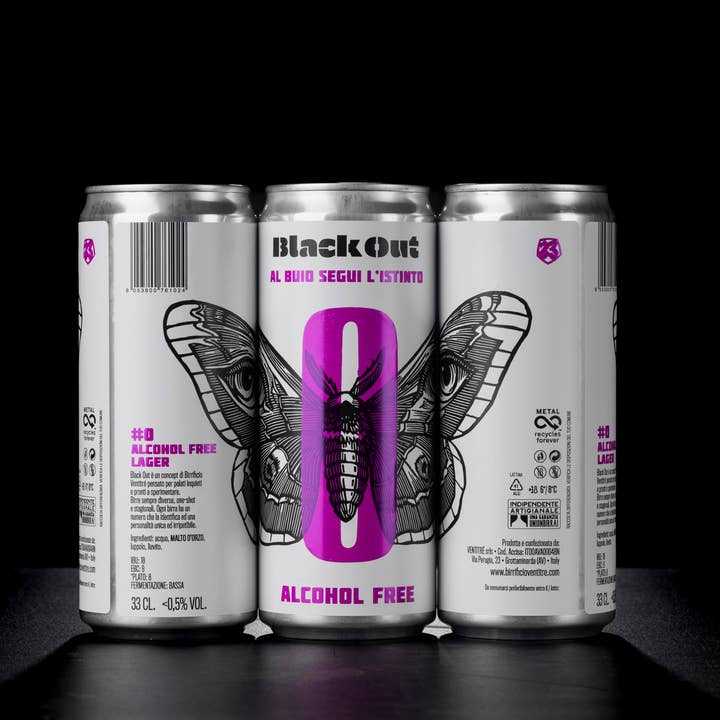 Birrificio Ventitré - Wholesale Non-Alcoholic Beer - Black Out #0 - Alcohol-Free - Italian Craft Beer1