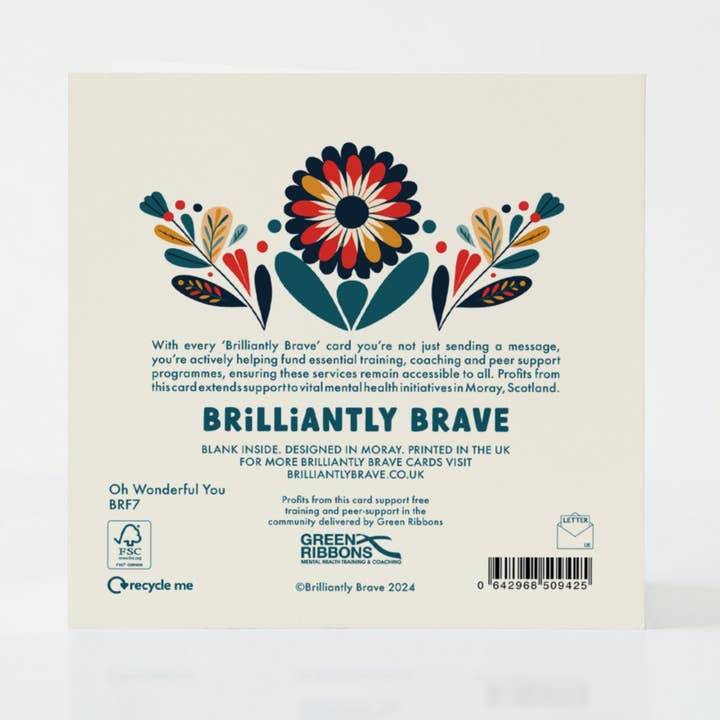 Brilliantly Brave - Wholesale Encouragement Card - Oh Wonderful You