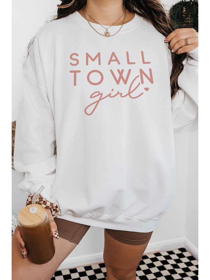 Bella Me – wholesale Sweatshirt med tryck - Dam – Fall Small Town Girl Crewneck2