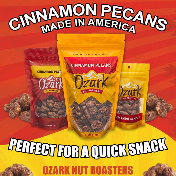 Ozark Nut Roasters - Wholesale Nuts - Cinnamon Pecans - 7oz