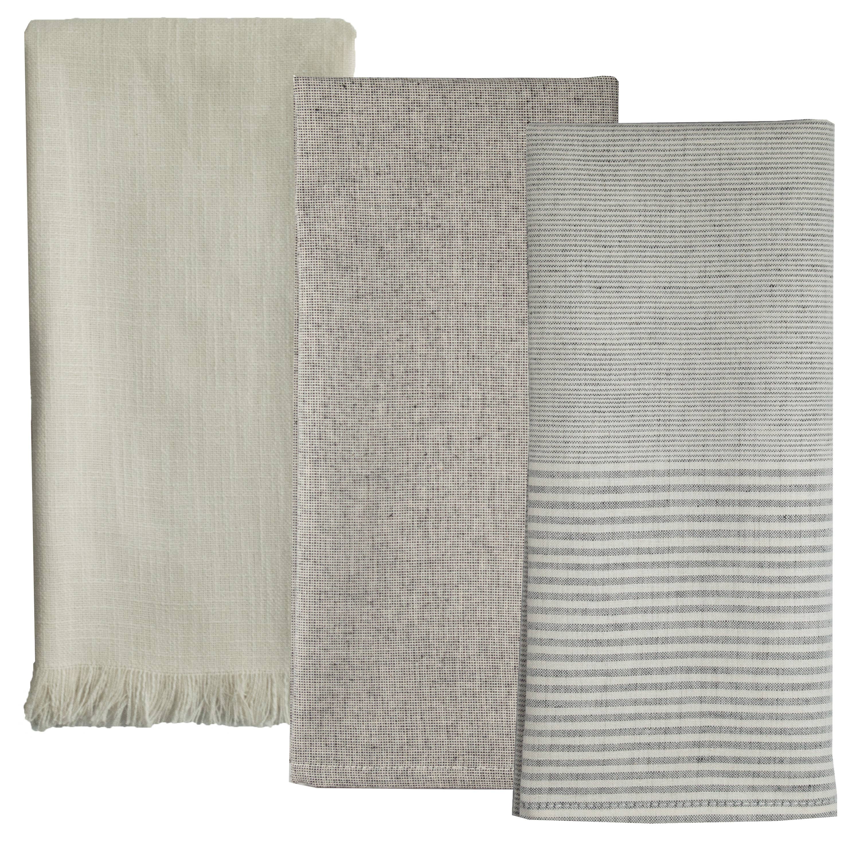Dunroven House - Wholesale Tea Towel - Everyday Essentials Tea Towel Set - Farmhouse Stripe Natural5