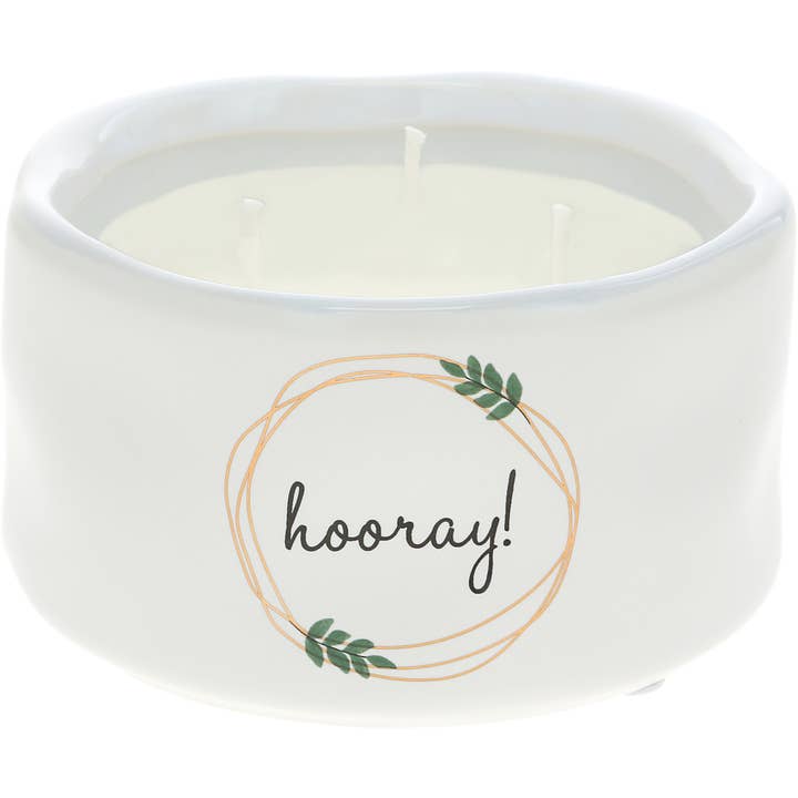 Hooray! - 8 oz - 100% Soy Wax Reveal Candle for wholesale by Pavilion