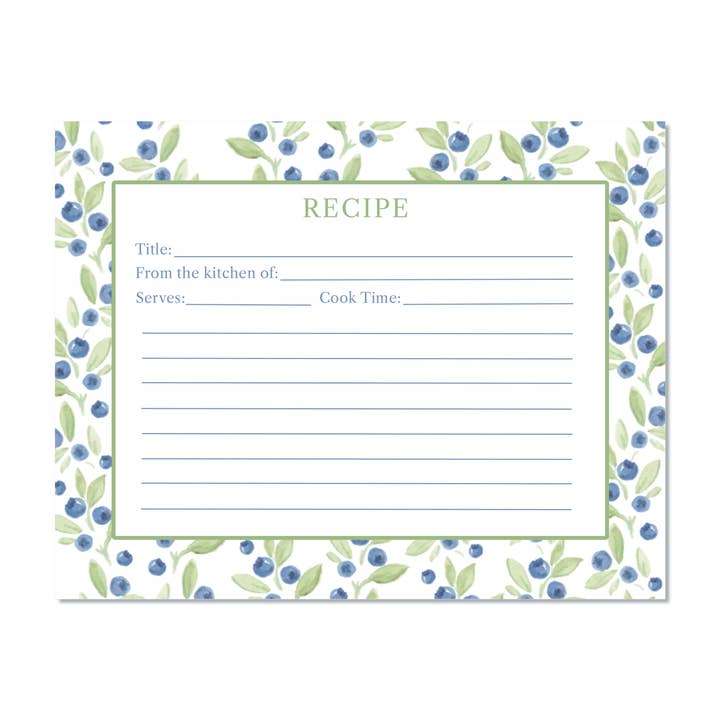 Coffret de cartes de recettes Blueberry Vine pour la vente par Ainsley & Elaine