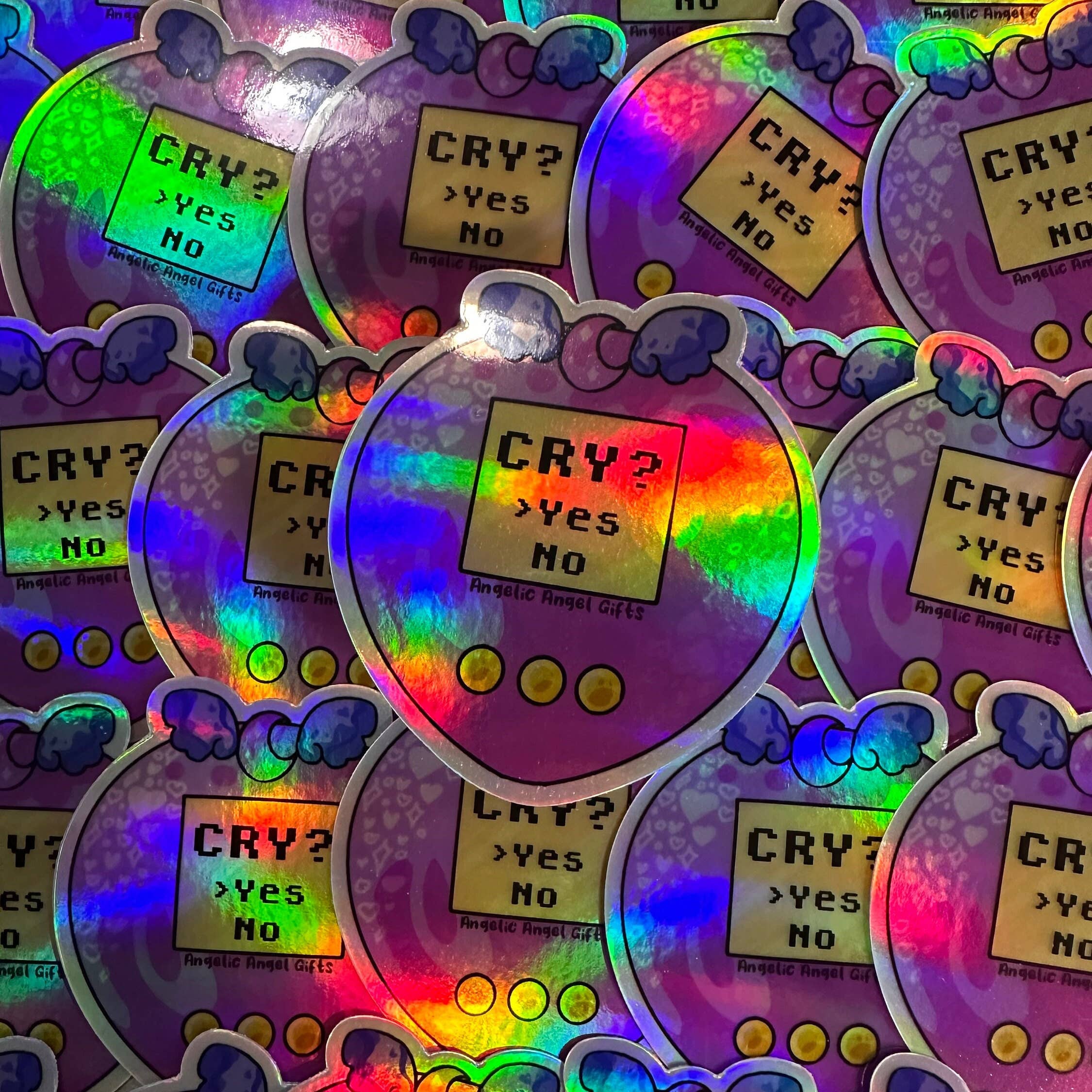 Angelic Angel Gifts - Wholesale Sticker - Retro Gamer Holographic Sticker For Water Bottle6