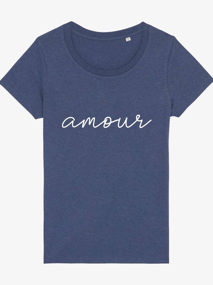 Dame Kortærmet T-Shirt - Kærlighed - Lyng Denim for engroshandel hos Koloris