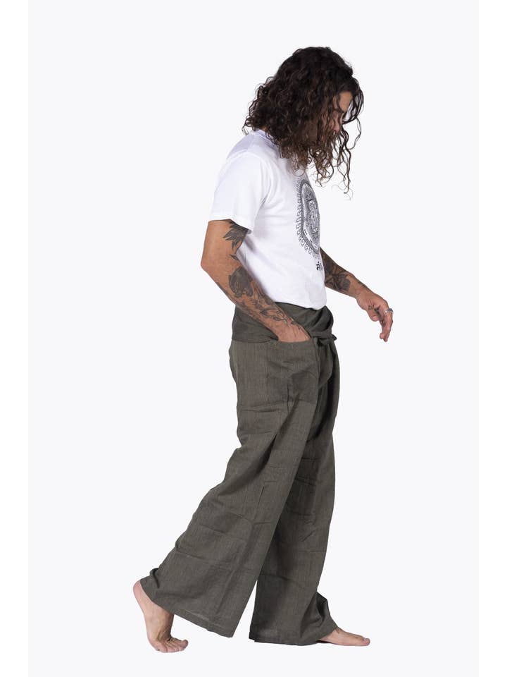 HimaOriginals - Venta al por mayor Pantalones - Mujer - Pantalón de algodón tailandés estilo pescador, boho hippie, ajuste relajado8