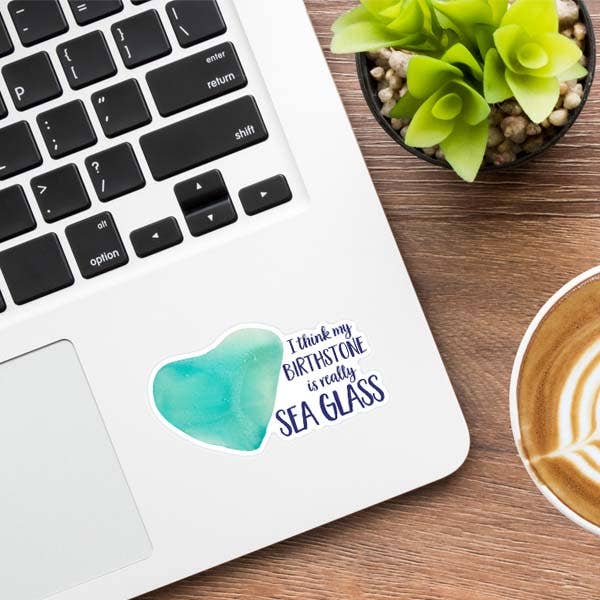 B McVan Designs - Wholesale Sticker - 3" Sea Glass Birthstone Sticker1