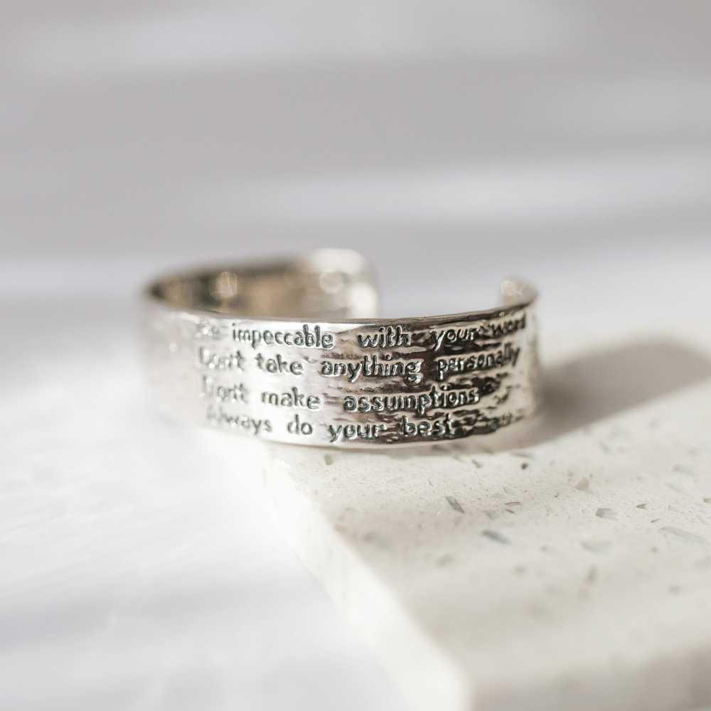 Jewelry Evolution - Wholesale Cuff Bracelet - The Four Agreements Textured Cuff17