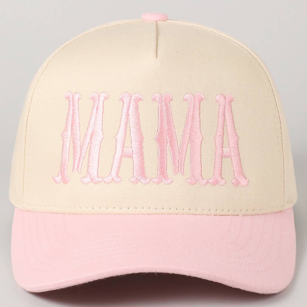 Fashion City - Wholesale Baseball Cap - Women's - MAMA Typographic Design Embroidery Baseball Cap35