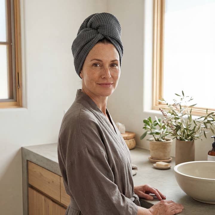 Bambus-Waffel-Haartuch für den Großhandel von ettitude