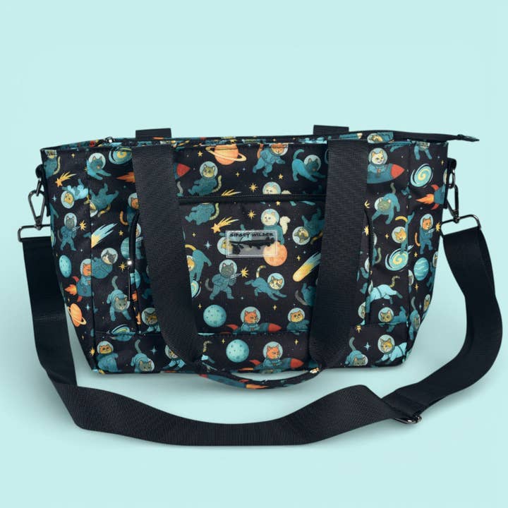 Space Kitties Medium Venture Tote for wholesale by Sipsey Wilder