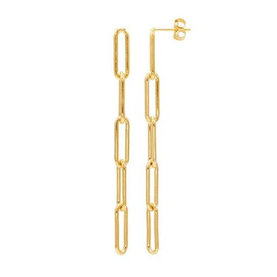 14/20 Yellow gold-Filled Five-Link Paperclip Post Earrings for wholesale by Silber Jewelers