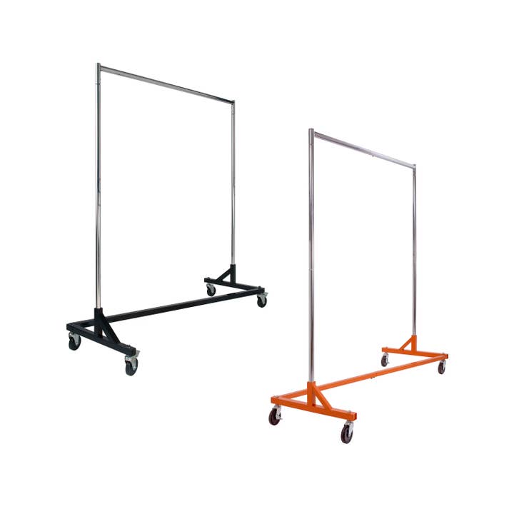 Industrial Strength Rolling Z-Rack - Retail Clothing Display for wholesale by Econoco