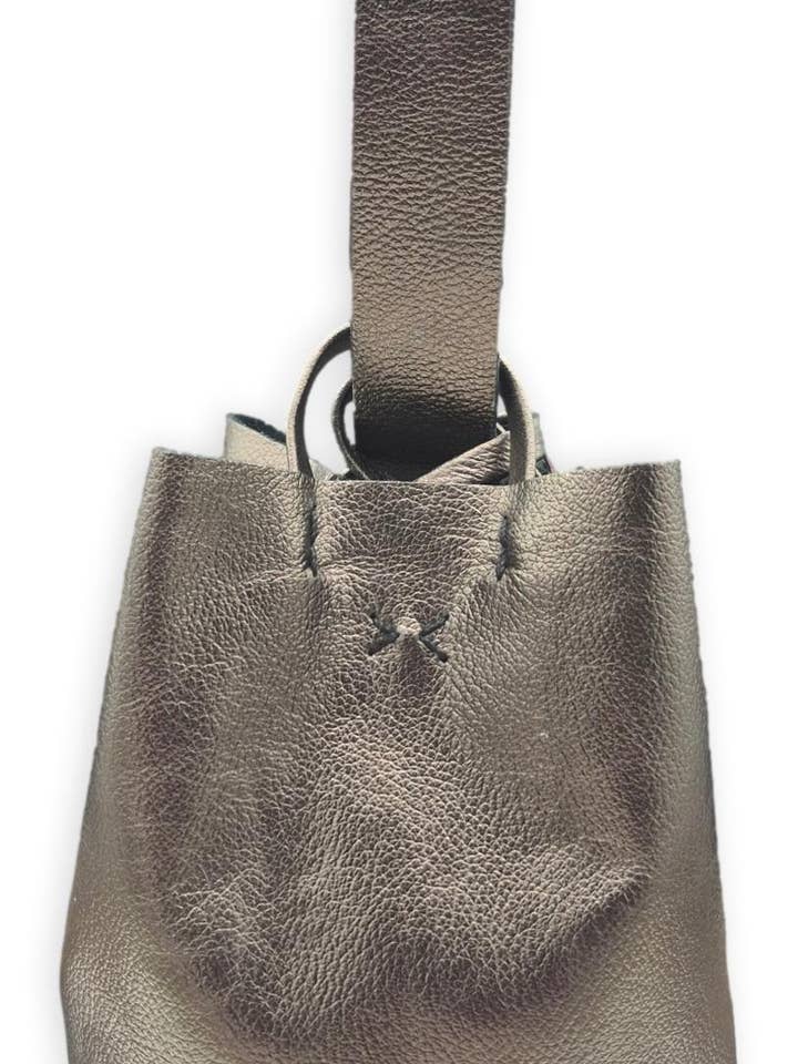 navigli bag | pewter leather for wholesale by VOLTA ATELIER