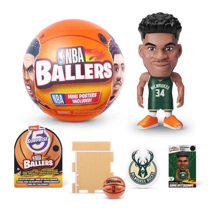 The Zoofy Group , LLC - Wholesale Classic Toy - Kids - ZURU NBA COLLECTIBLE BALLERS- CAPSULES- S1- 24 PC PDQ