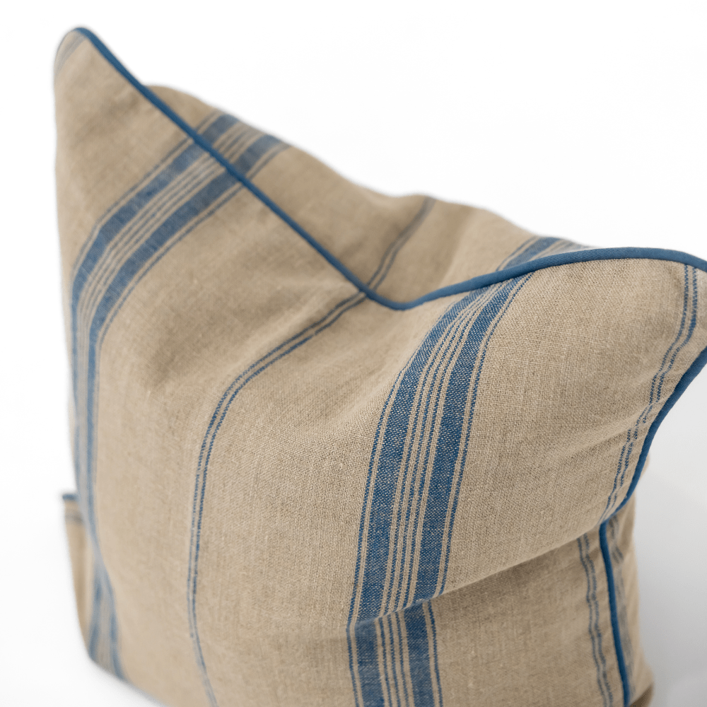 BHD HOME - Wholesale Chair cushion - Linen Piped Striped Blue Lounge Cushion 55 x 55cm3