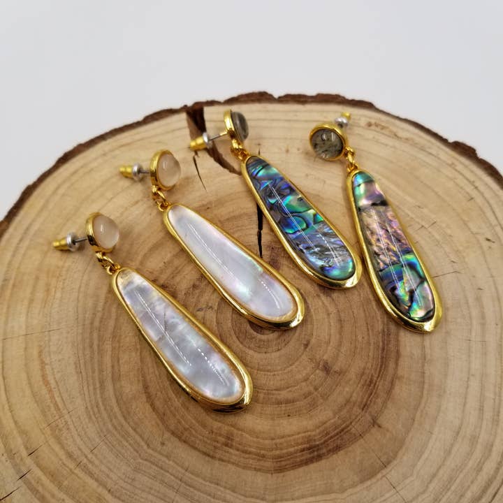 CHAKRA JEWELRY - Wholesale Dangle Earrings - Ocean Abalone Shell Beach Holiday Earrings